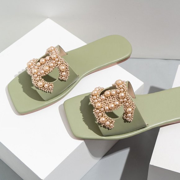 Olive 'Pearl' Sandals - Picture 2 of 7